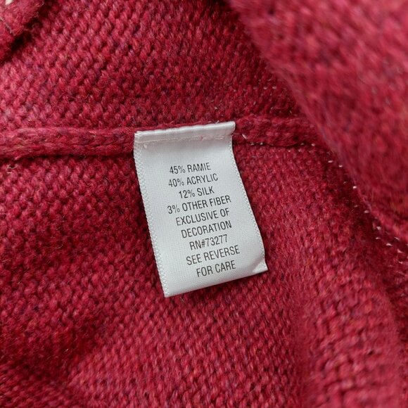 Croft & Barrow Cardigan Christmas Sweater Size Medium Red Snowman Birdhouse - Picture 11 of 12